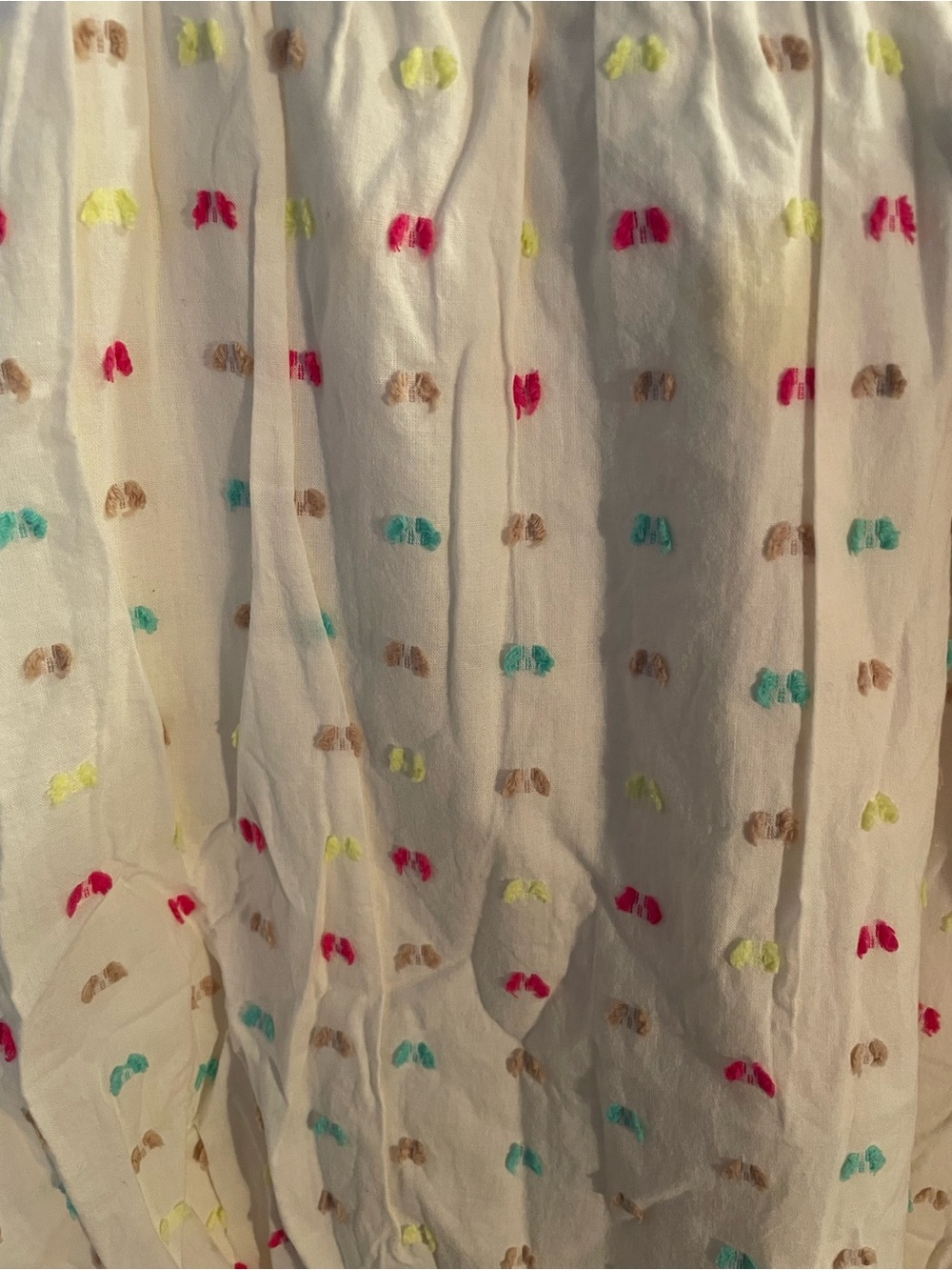 White Spaghetti Strap Tank with Multicolor Embroidered Dots - Picture 3 of 8